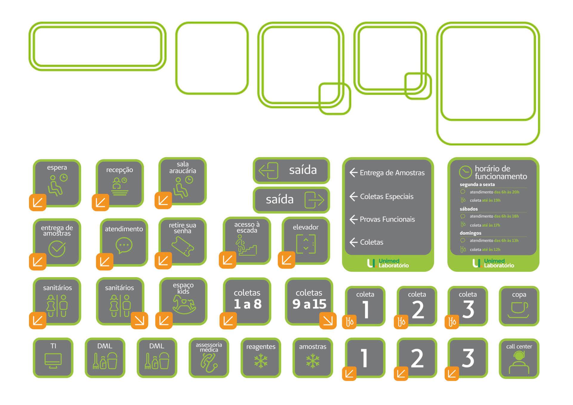 Unimed Lab - Pontodesign - Sinalização, identidade, ambientação